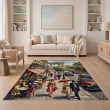 Vintage Paris Arc de Triomphe Cafe Street Rug