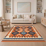 Bold Orange Bold Orange Southwestern Geometric Area Rug
