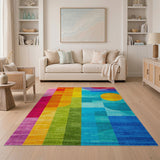 Vibrant Multi-Color Geometric Abstract Geometric Modern Area Rug