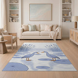 Serene Blue Ducks on Lily Pads Area Rug