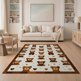 Cute Brown Teddy Bear Scatter Area Rug