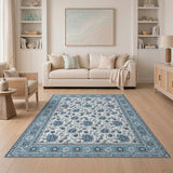 Timeless Blue White Chinoiserie Floral Rug
