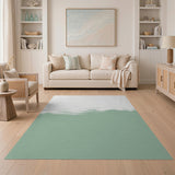Seafoam Green Abstract Brushstroke Area Rug