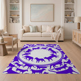 Purple Dog Silhouette Circle Area Rug