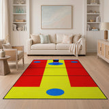 Vibrant Hockey Skater Rink Area Rug