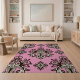 Floral Vintage Pink Pink Damask Floral Area Rug