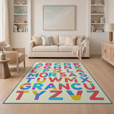 Vibrant Multi-Color ABC Alphabet Kids Rug
