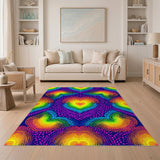 Rainbow Heart Kids Area Rug