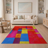 Vibrant Geometric Patchwork Area Rug