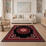 Red Red Mandala Heritage Tribal Area Rug