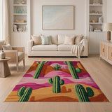 Vibrant Cactus Desert Southwestern Rug