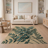 Green Eucalyptus Leaves Area Rug
