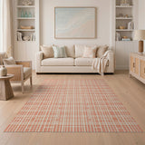 Orange Orange Grid Geometric Area Rug