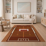 Brown and Tan Football Field Area Rug