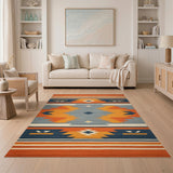 Southwestern Geometric Southwestern Orange Geometric Area Rug