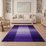 Purple Ombre Plaid Area Rug