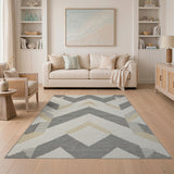 Geometric Modern Modern Grey Chevron Geometric Area Rug