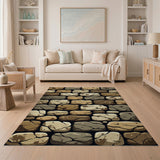 Weathered Stone Wall Area Rug