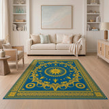 Blue Gold Star Medallion Persian Rug