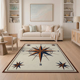 Nautical Compass Rose Area Rug