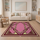 Pink Art Deco Geometric Area Rug
