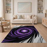 Purple Vortex Spiral Area Rug