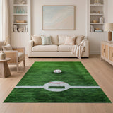 Baseball Field Grass Area Rug with Pitcher's Mound