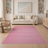 Pink Polka Dot Stripe Area Rug
