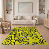 Zesty Yellow Lemon Slices Fruit Pattern Rug