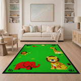 Playful Safari Animals Kids Area Rug