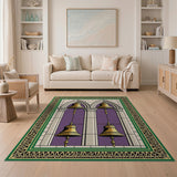 Golden Bells in Purple Arches Rug