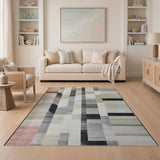 Geometric Modern Geometric Beige Grey Area Rug