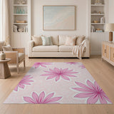Floral Vintage Blush Pink Floral Swirl Area Rug