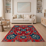 Traditional Persian Bold Red Persian Floral Area Rug