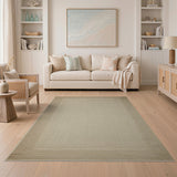 Beige Bordered Woven Area Rug