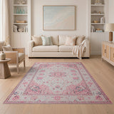 Traditional Persian Pink Blush Pink Traditional Persian Area Rug
