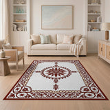 Red Medallion Persian Area Rug with Ornate Borders