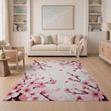 Delicate Pink Cherry Blossom Area Rug