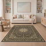 Brown Tan Persian Floral Area Rug