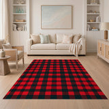 Red Plaid Classic Red Black Buffalo Plaid Area Rug