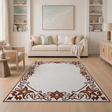 Ornate Traditional Persian Area Rug with Floral Border