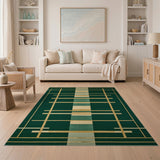 Emerald Grid Geometric Area Rug