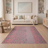 Ombre Pink Leopard Print Area Rug