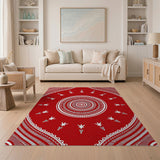 Red Mandala Starburst Heritage Rug