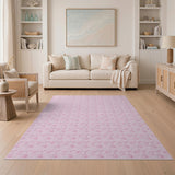 Playful Pink Vespa Scooter Pattern Area Rug