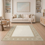 Beige Persian Area Rug with Ornate Border