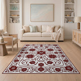 Red Traditional Persian Ornate Red Floral Persian Area Rug