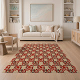 Red Bow Geometric Pattern Area Rug