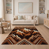 Southwestern Geometric Mountain Peaks Rug