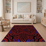 Red Abstract Area Vibrant Red Swirl Abstract Area Rug